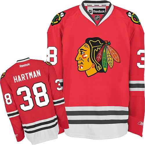 Blackhawks #38 Ryan Hartman Red Home Stitched Youth NHL Jersey